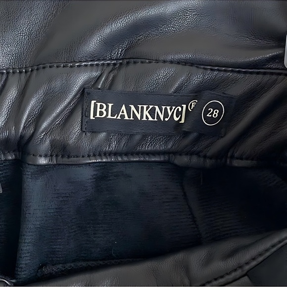 Blank NYC Paperbag Waist Vegan Leather Pants Size 28 No Belt NWTS - Picture 6 of 9